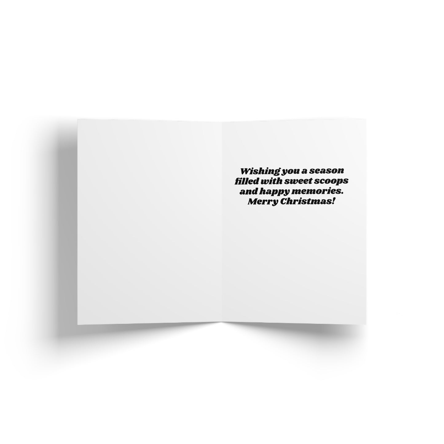 Santa's Ice Cream Cone Festive Holiday Greeting Card - Festive Ice Cream Greeting Cards, Holiday Cards, Birthday Cards, Christmas Cards, Unique Note Cards, Party Invitations, Ice Cream Lover Gifts