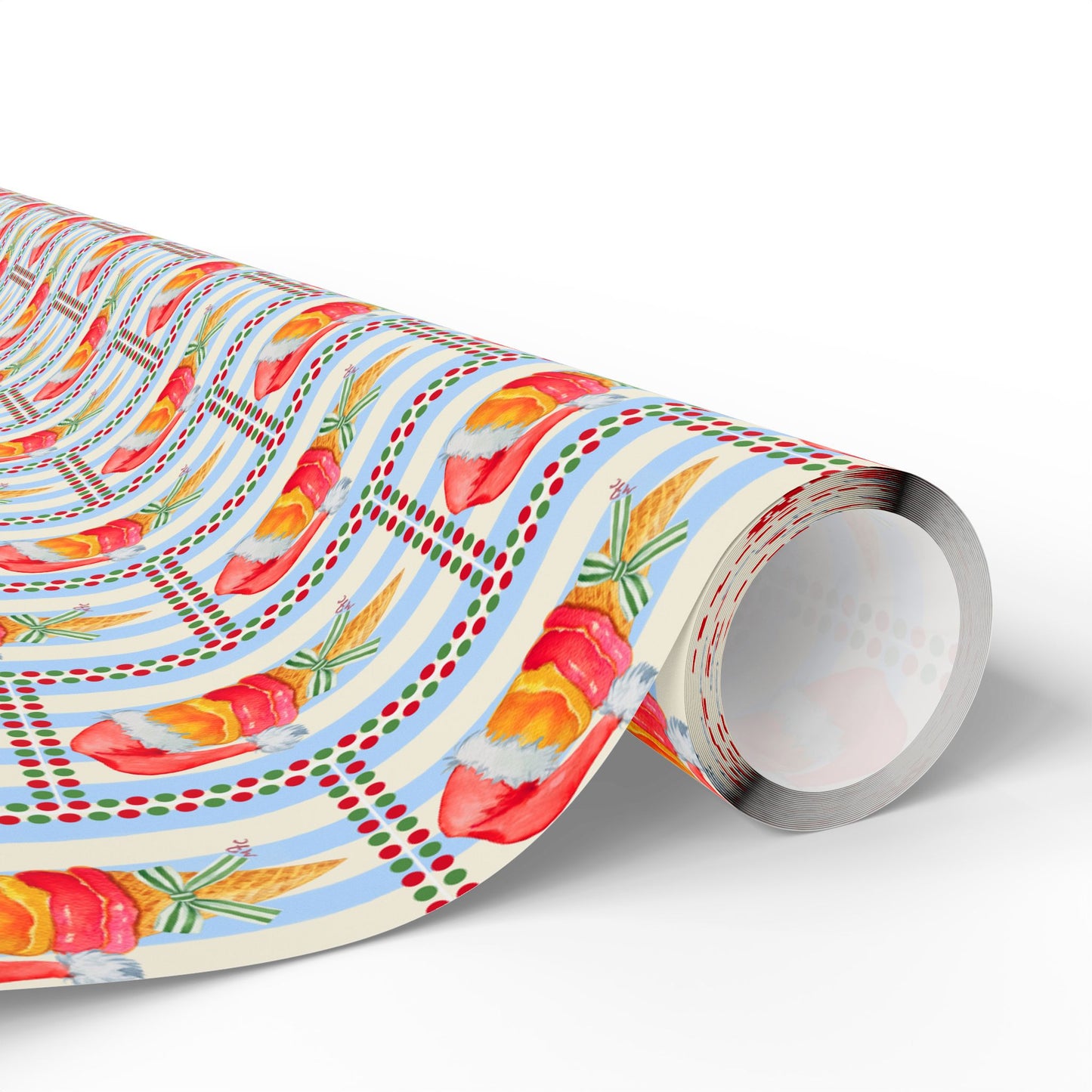 Santa's Ice Cream Cone Christmas Wrapping Paper