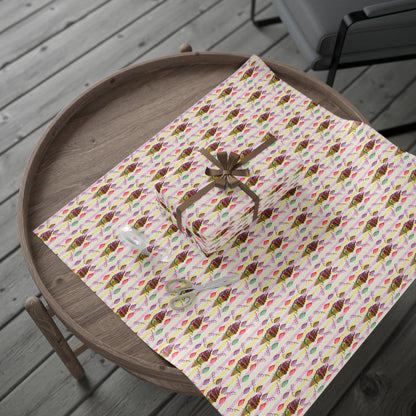 Vintage-Style Ice Cream Cone Christmas Wrapping Paper