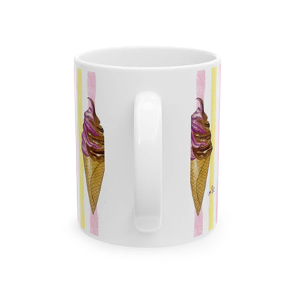 Whimsical Sweet Dreams Ice Cream Lovers Ceramic Coffee Mug - Perfect for Ice Cream Lovers, Gift for Christmas and Birthdays, Summer Vibes, Cute Kitchen Decor, Fun for Parties (11oz, 15oz)