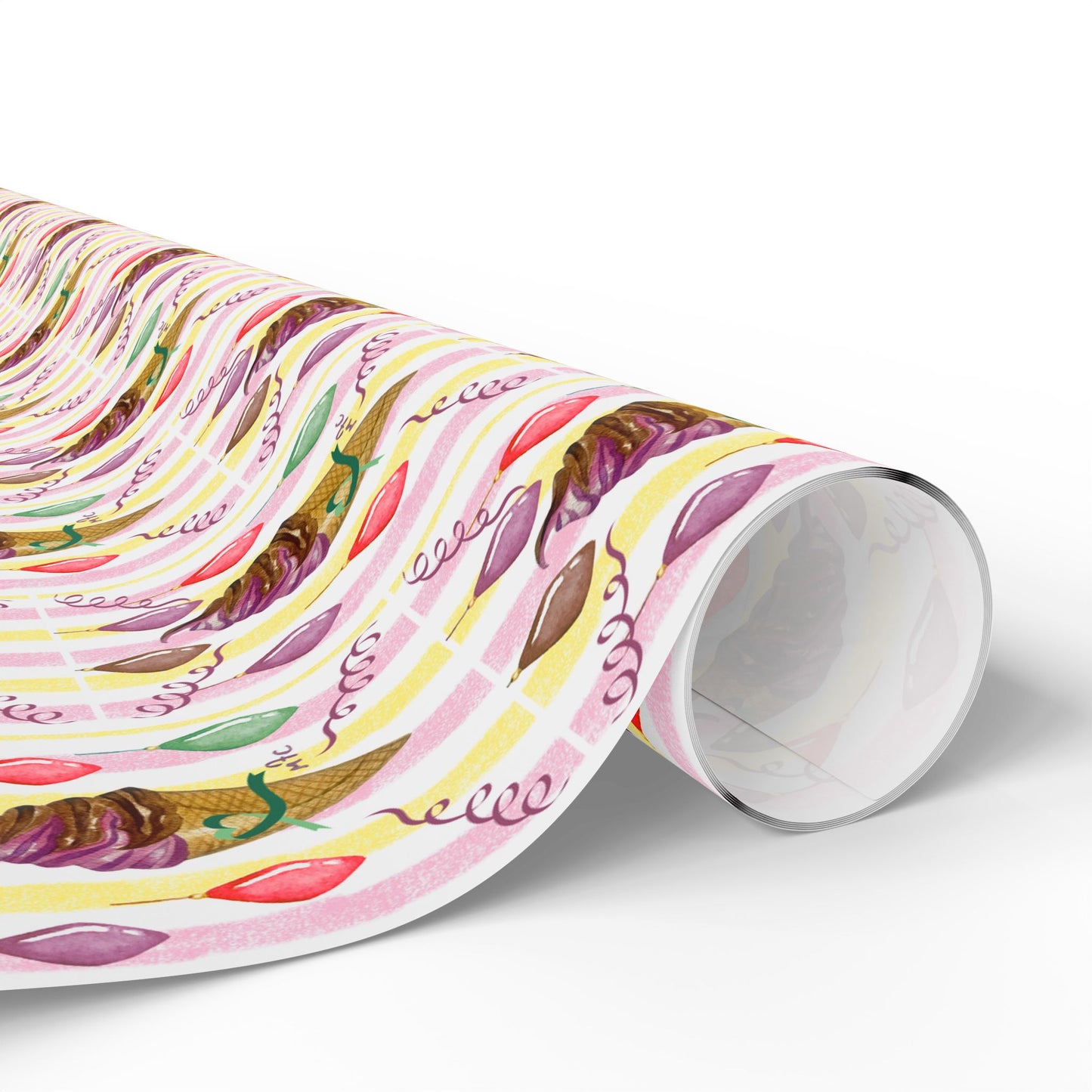 Vintage-Style Ice Cream Cone Christmas Wrapping Paper