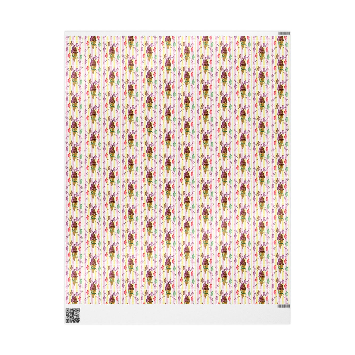 Vintage-Style Ice Cream Cone Christmas Wrapping Paper