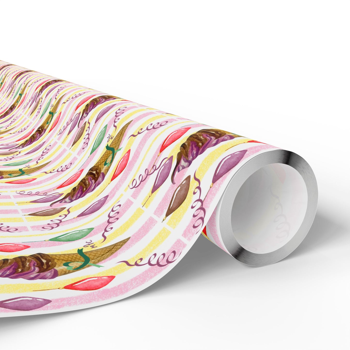 Vintage-Style Ice Cream Cone Christmas Wrapping Paper