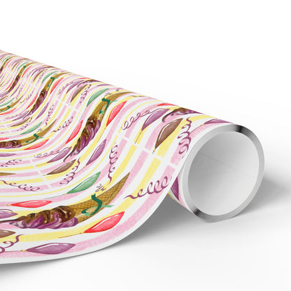 Vintage-Style Ice Cream Cone Christmas Wrapping Paper