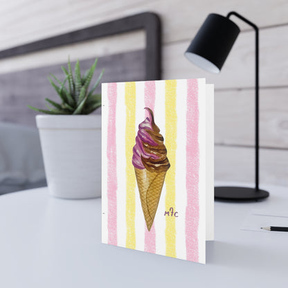 Whimsical Sweet Dreams Ice Cream Lovers Greeting Card - Ice Cream Cone Greeting Cards for Fun Celebrations, Birthday Wishes, Summer Invites, Sweet Treats, Personalized Notes, Party Invites, Ice Cream Lover Gifts