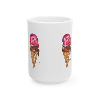 Good To The Last Drip Ice Cream Lovers Ceramic Coffee Mug - Perfect for Ice Cream Lovers, Gift for Christmas and Birthdays, Summer Vibes, Cute Kitchen Decor, Fun for Parties (11oz, 15 oz)