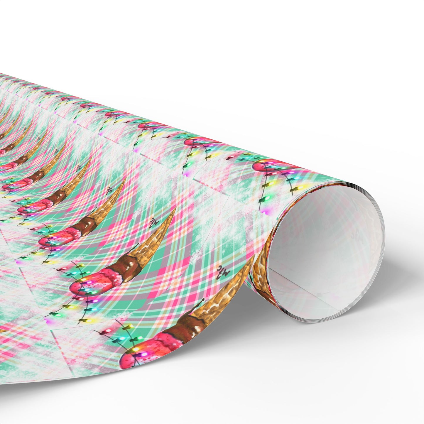 Merry & Bright Whimsical Ice Cream Cone Christmas Wrapping Paper