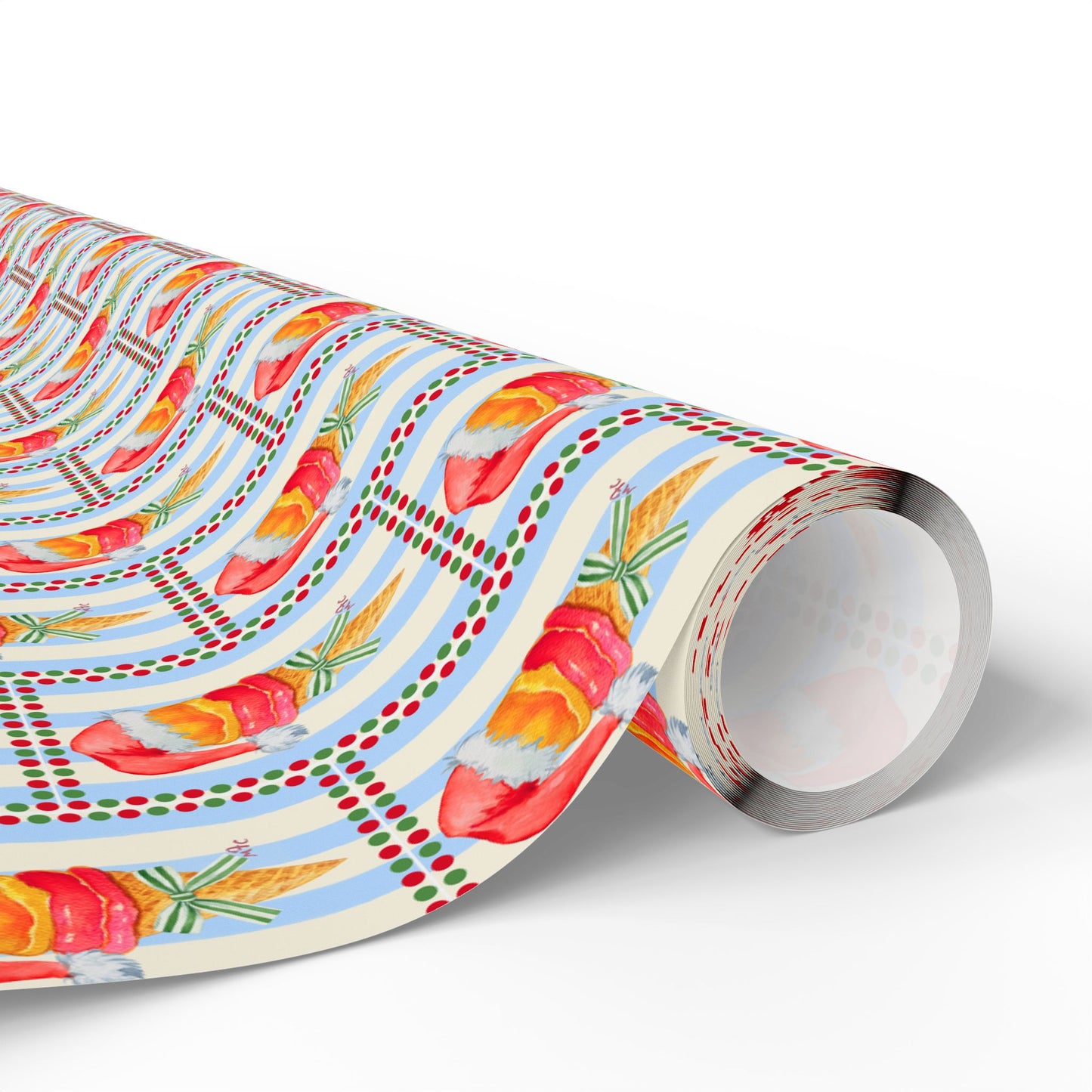 Santa's Ice Cream Cone Christmas Wrapping Paper