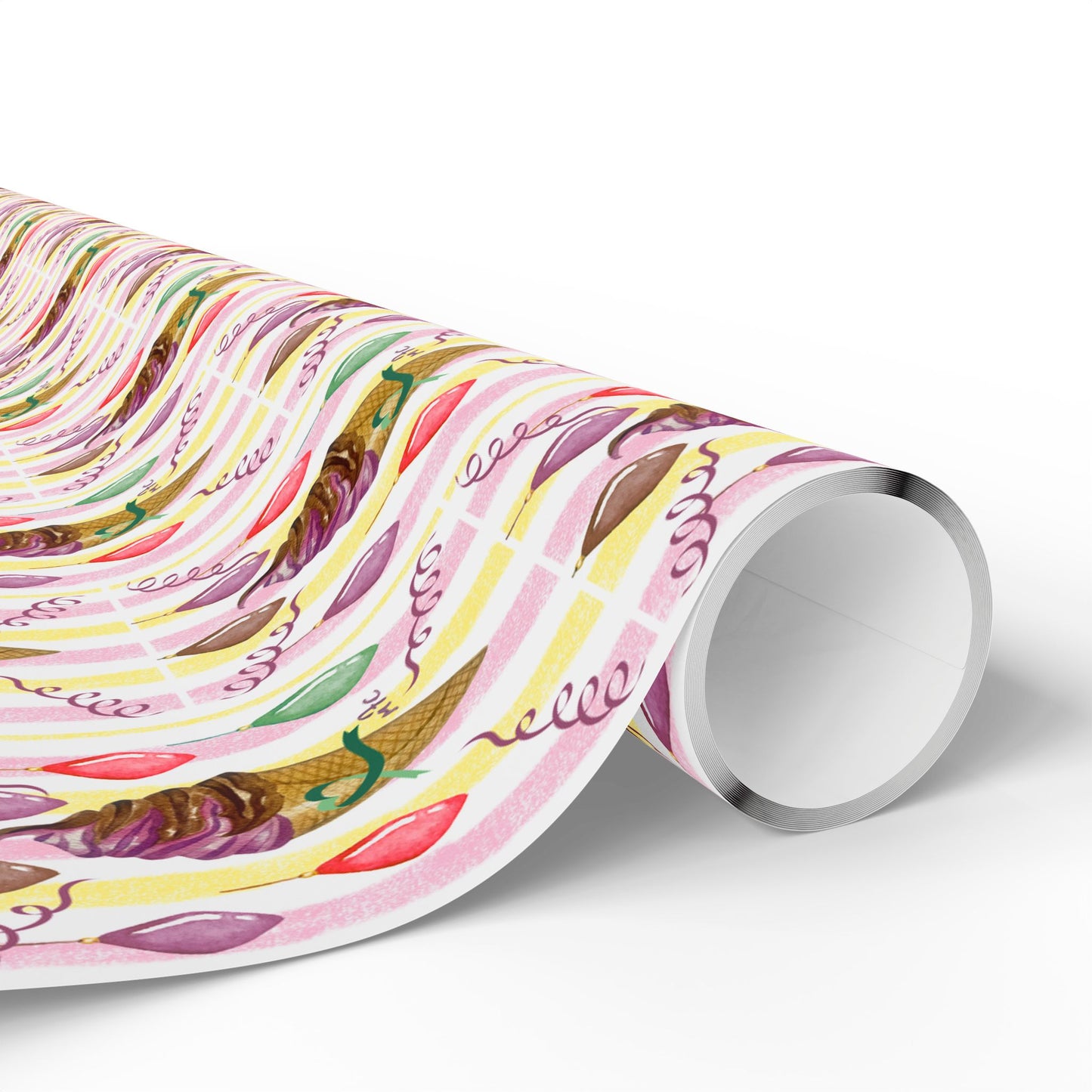 Vintage-Style Ice Cream Cone Christmas Wrapping Paper