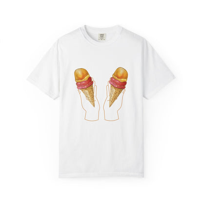 Ice Cream in Each Hand T-Shirt — "A balanced diet is an ice cream in each hand" Graphic Tee