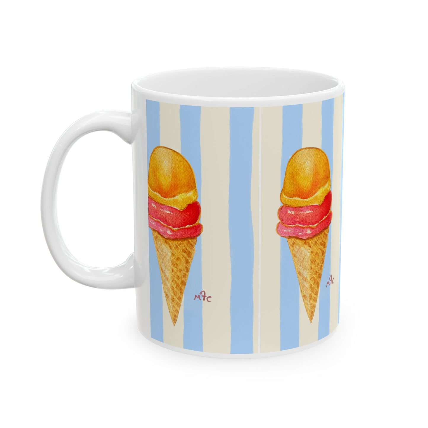Daily Scoop Ice Cream Cone Ceramic Coffee Mug - Perfect for Ice Cream Lovers, Gift for Christmas and Birthdays, Summer Vibes, Cute Kitchen Decor, Fun for Parties (11oz, 15oz)
