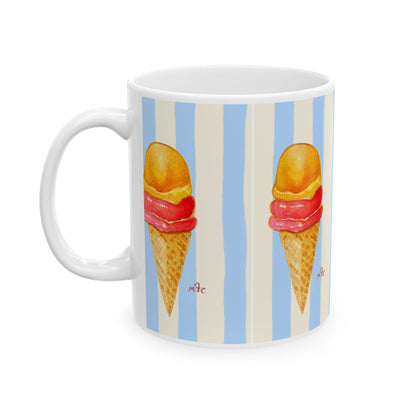 Daily Scoop Ice Cream Cone Ceramic Coffee Mug - Perfect for Ice Cream Lovers, Gift for Christmas and Birthdays, Summer Vibes, Cute Kitchen Decor, Fun for Parties (11oz, 15oz)
