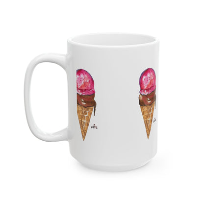 Good To The Last Drip Ice Cream Lovers Ceramic Coffee Mug - Perfect for Ice Cream Lovers, Gift for Christmas and Birthdays, Summer Vibes, Cute Kitchen Decor, Fun for Parties (11oz, 15 oz)