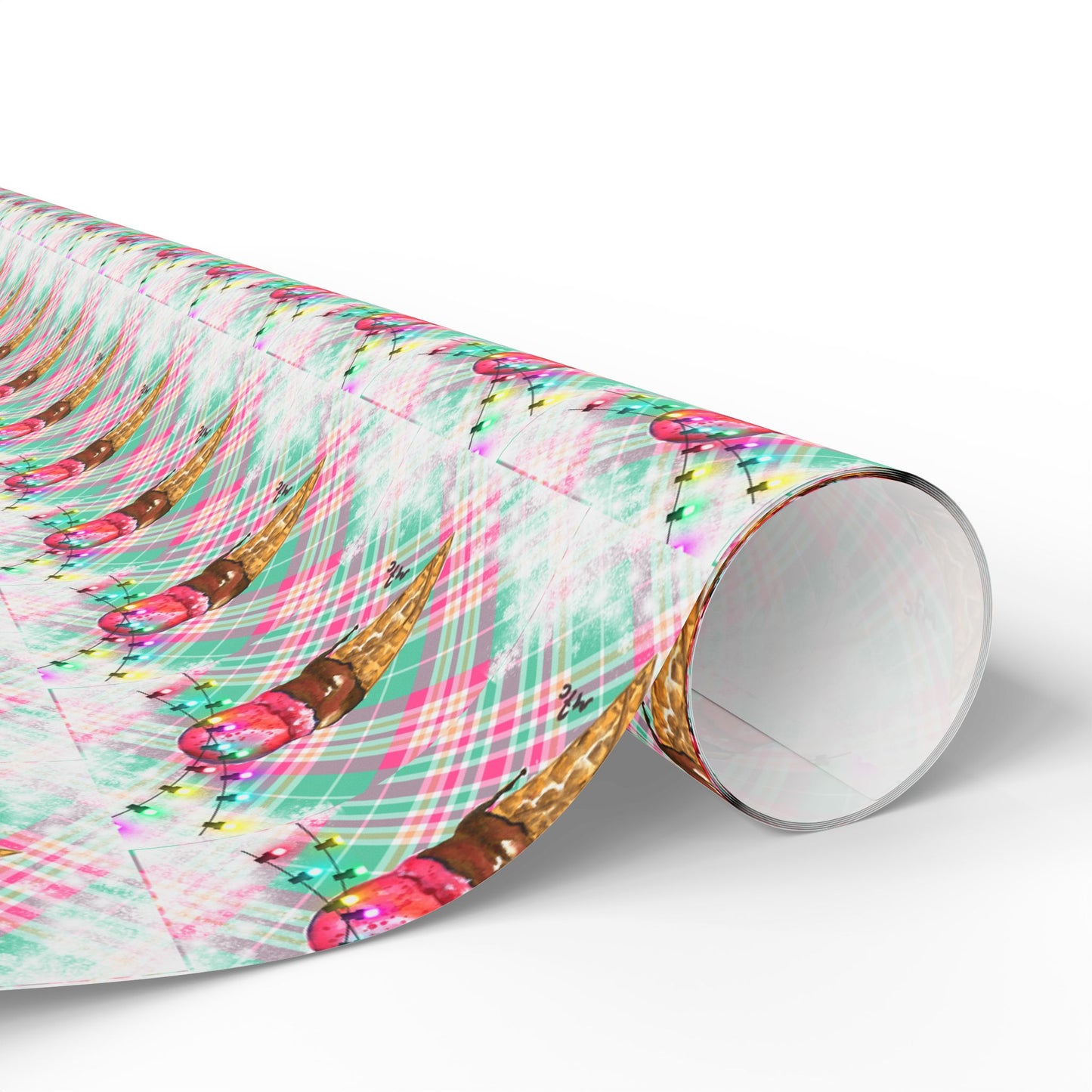 Merry & Bright Whimsical Ice Cream Cone Christmas Wrapping Paper