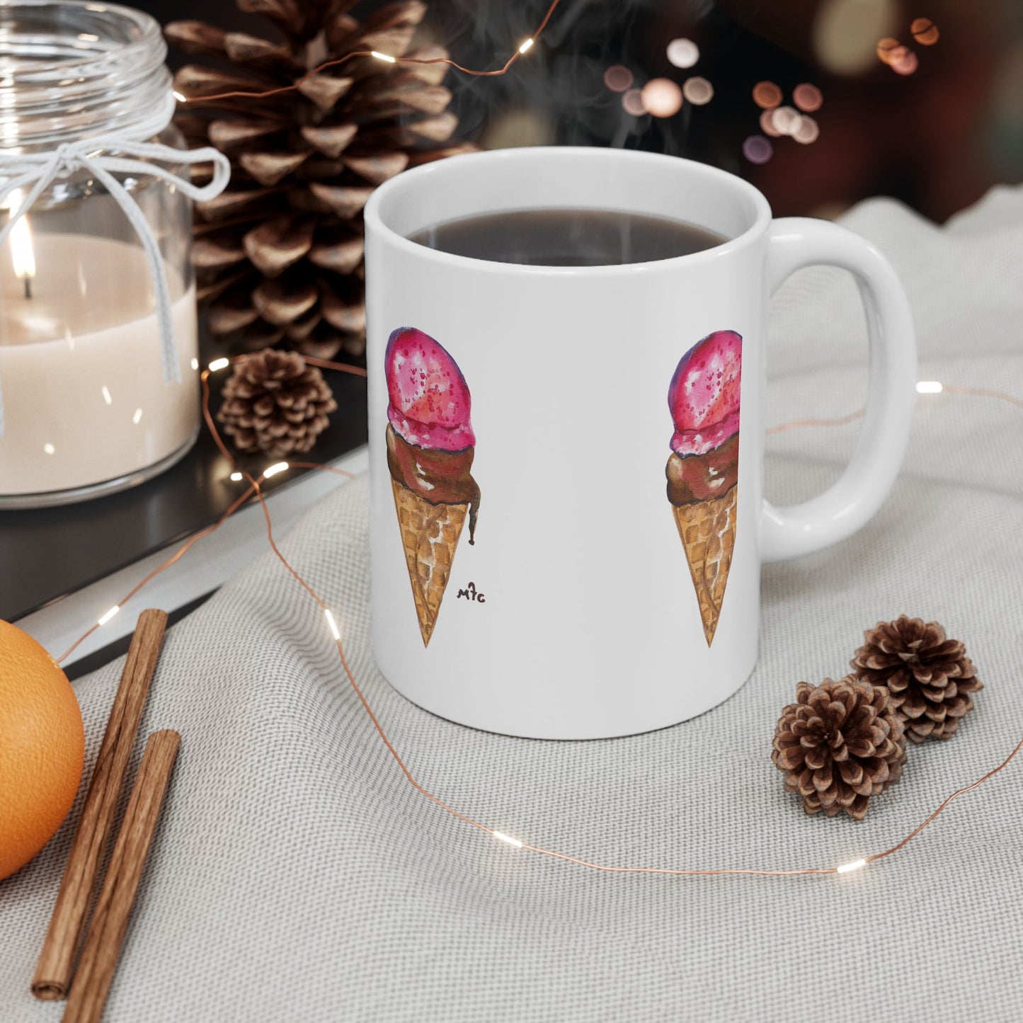 Good To The Last Drip Ice Cream Lovers Ceramic Coffee Mug - Perfect for Ice Cream Lovers, Gift for Christmas and Birthdays, Summer Vibes, Cute Kitchen Decor, Fun for Parties (11oz, 15 oz)