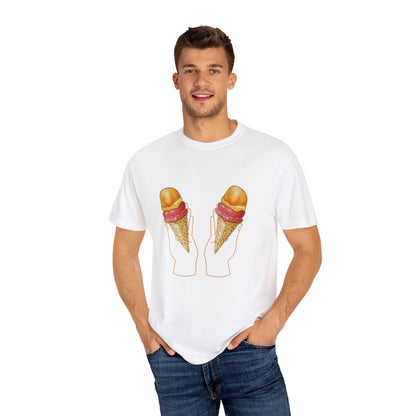 Ice Cream in Each Hand T-Shirt — "A balanced diet is an ice cream in each hand" Graphic Tee