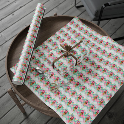 Merry & Bright Whimsical Ice Cream Cone Christmas Wrapping Paper
