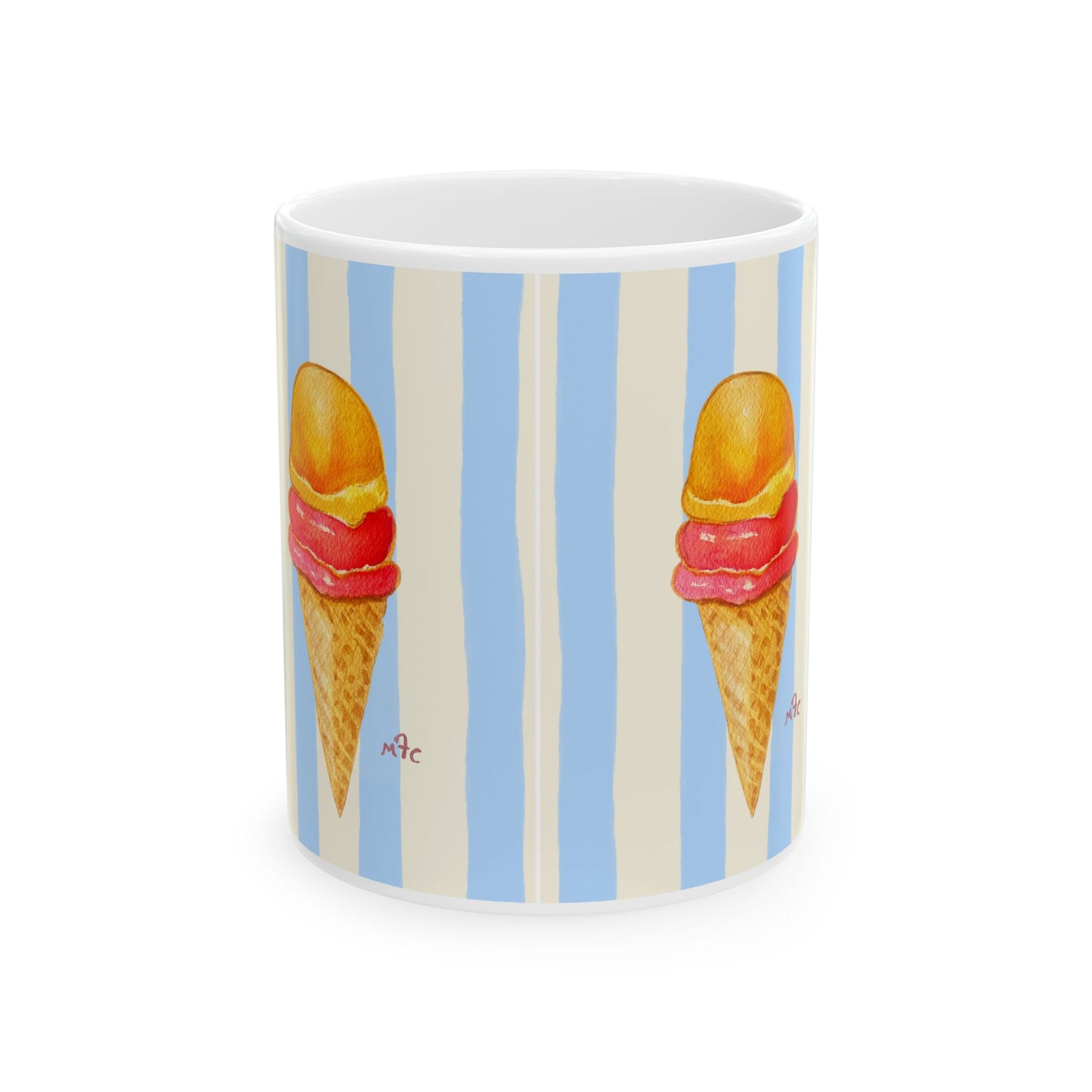 Daily Scoop Ice Cream Cone Ceramic Coffee Mug - Perfect for Ice Cream Lovers, Gift for Christmas and Birthdays, Summer Vibes, Cute Kitchen Decor, Fun for Parties (11oz, 15oz)