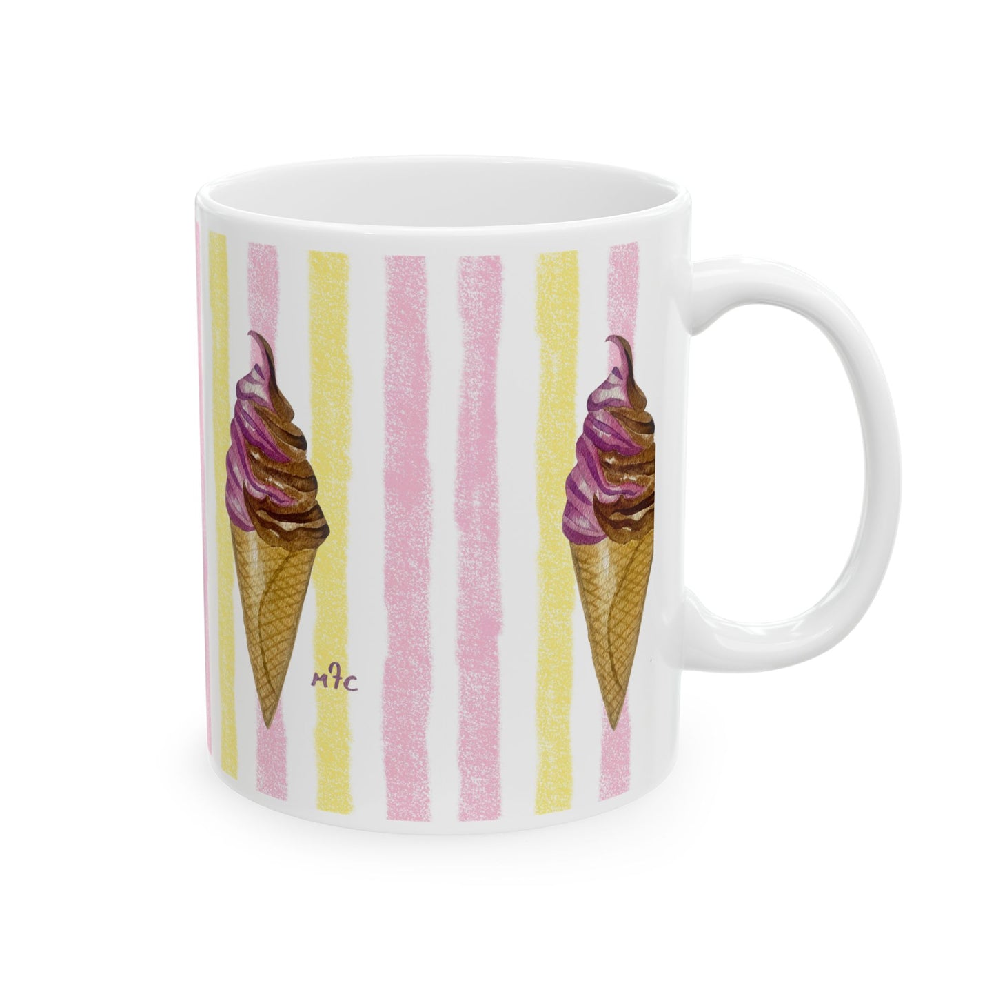 Whimsical Sweet Dreams Ice Cream Lovers Ceramic Coffee Mug - Perfect for Ice Cream Lovers, Gift for Christmas and Birthdays, Summer Vibes, Cute Kitchen Decor, Fun for Parties (11oz, 15oz)