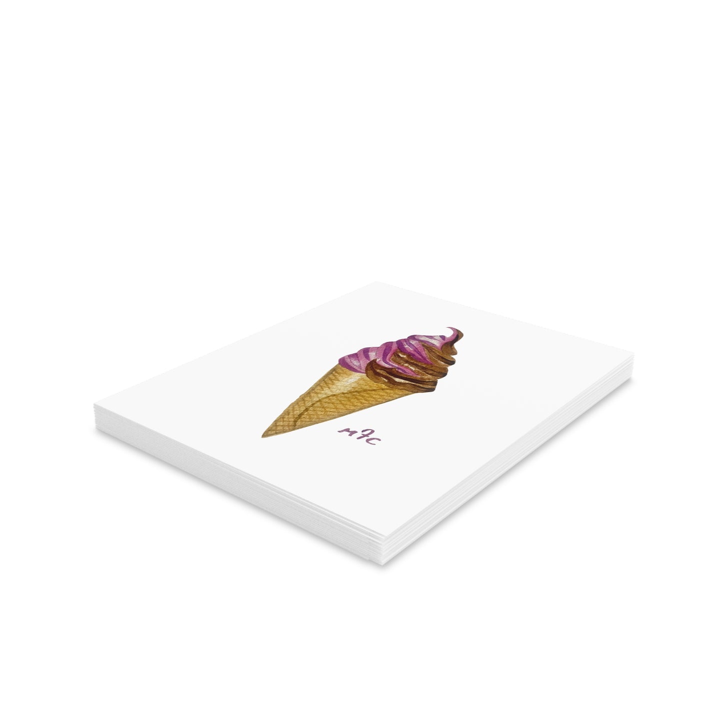 Ice Cream Cone Greeting Cards — Sweet Dreams Ice Cream Cone Blank Note Cards (Set of 8/16/24) - Colorful Ice Cream Cone Greeting Cards, Summer Cards, Birthday Invitations, Cute Note Cards, Sweet Treat Cards, Cape Cod Art Cards