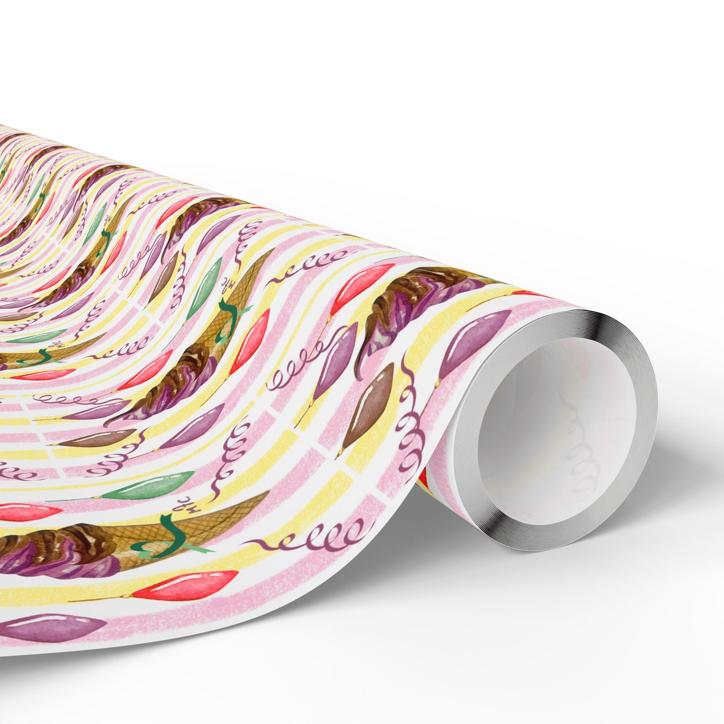 Vintage-Style Ice Cream Cone Christmas Wrapping Paper