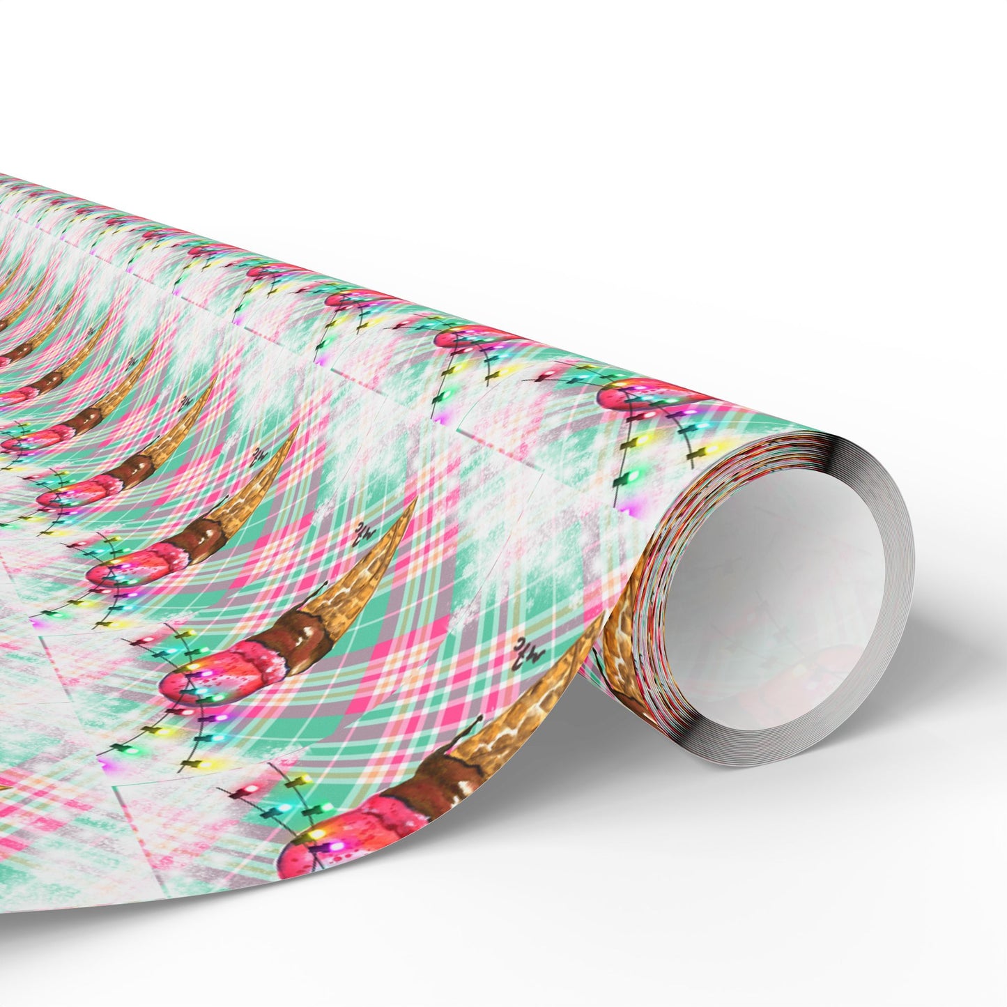 Merry & Bright Whimsical Ice Cream Cone Christmas Wrapping Paper