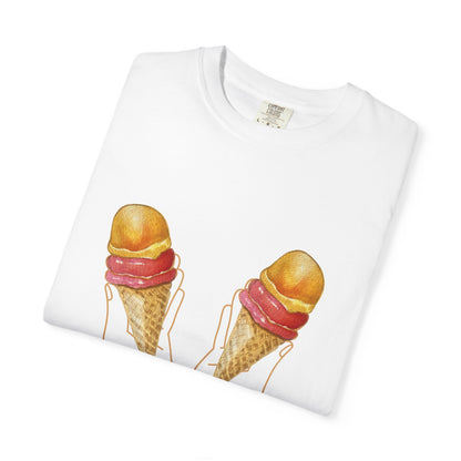 Ice Cream in Each Hand T-Shirt — "A balanced diet is an ice cream in each hand" Graphic Tee