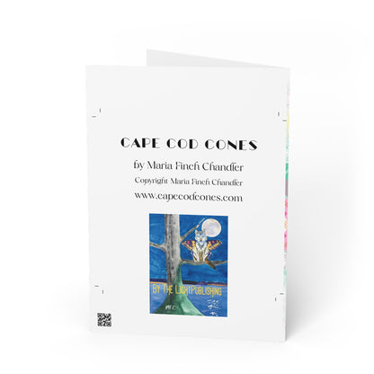 Merry & Bright Whimsical Ice Cream Cone Christmas Greeting Card - Colorful Ice Cream Greeting Cards, Fun Christmas cards, Thank You Cards, Handmade Greeting Cards, Party Invites, Ice Cream Lover Gift