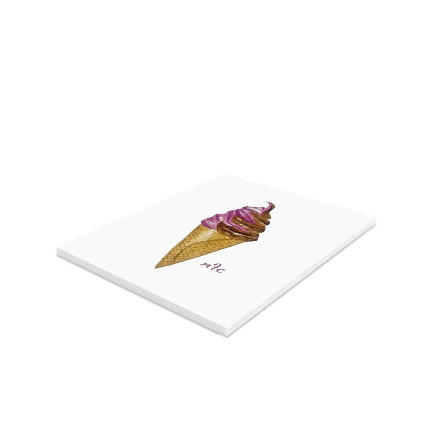 Ice Cream Cone Greeting Cards — Sweet Dreams Ice Cream Cone Blank Note Cards (Set of 8/16/24) - Colorful Ice Cream Cone Greeting Cards, Summer Cards, Birthday Invitations, Cute Note Cards, Sweet Treat Cards, Cape Cod Art Cards