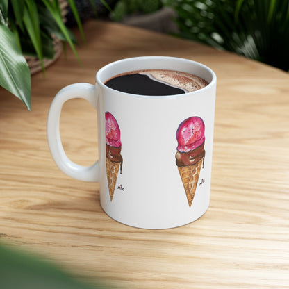 Good To The Last Drip Ice Cream Lovers Ceramic Coffee Mug - Perfect for Ice Cream Lovers, Gift for Christmas and Birthdays, Summer Vibes, Cute Kitchen Decor, Fun for Parties (11oz, 15 oz)
