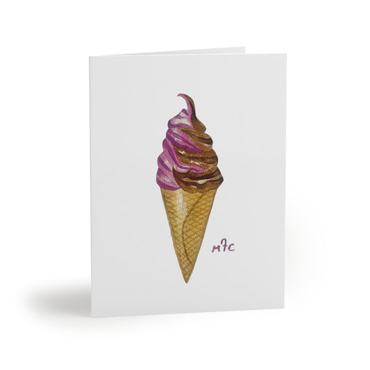 Ice Cream Cone Greeting Cards — Sweet Dreams Ice Cream Cone Blank Note Cards (Set of 8/16/24) - Colorful Ice Cream Cone Greeting Cards, Summer Cards, Birthday Invitations, Cute Note Cards, Sweet Treat Cards, Cape Cod Art Cards