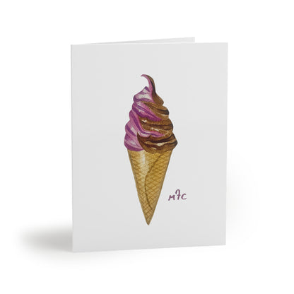 Ice Cream Cone Greeting Cards — Sweet Dreams Ice Cream Cone Blank Note Cards (Set of 8/16/24) - Colorful Ice Cream Cone Greeting Cards, Summer Cards, Birthday Invitations, Cute Note Cards, Sweet Treat Cards, Cape Cod Art Cards
