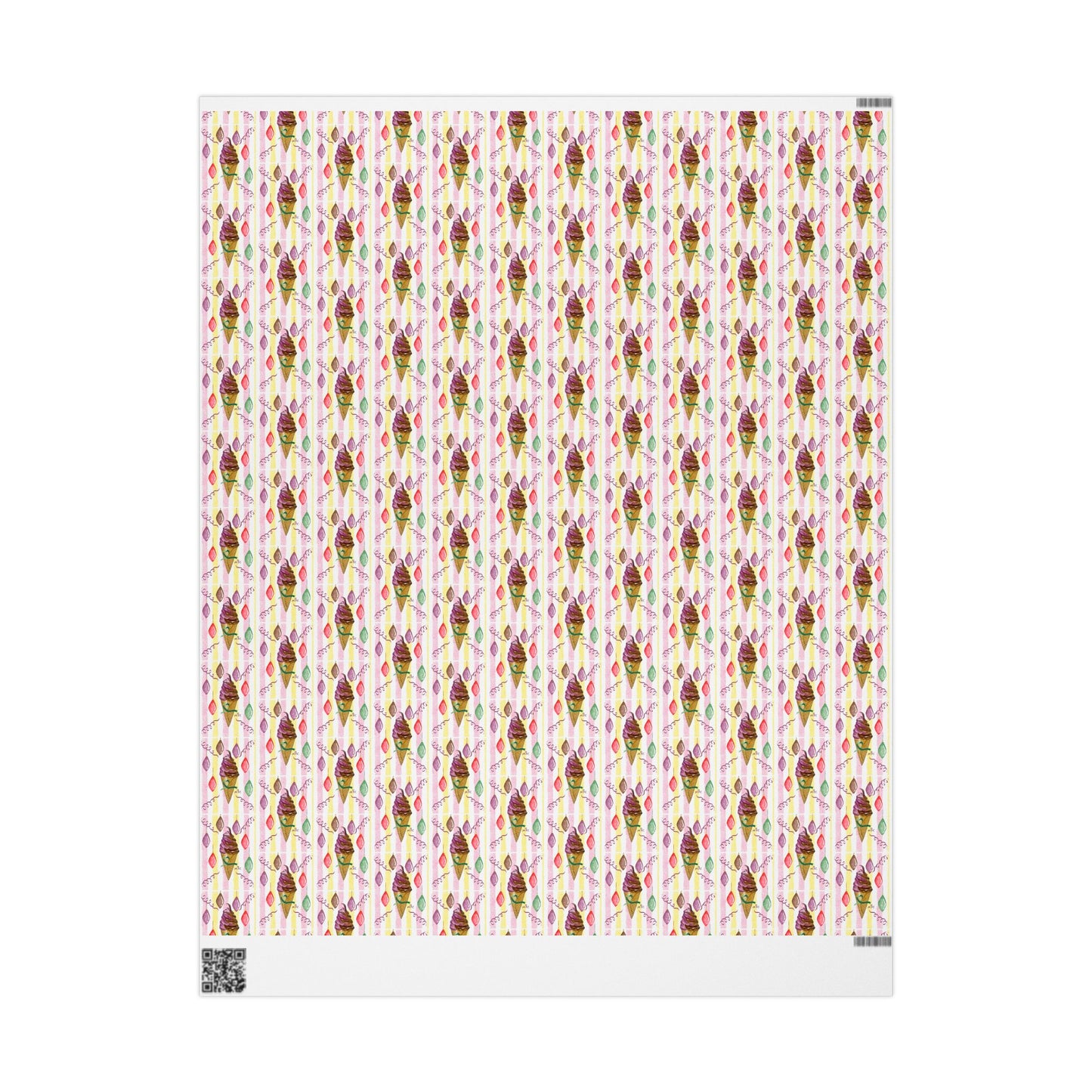 Vintage-Style Ice Cream Cone Christmas Wrapping Paper