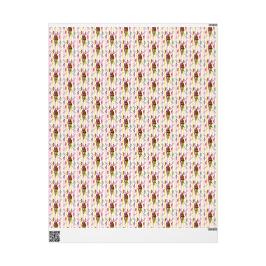Vintage-Style Ice Cream Cone Christmas Wrapping Paper