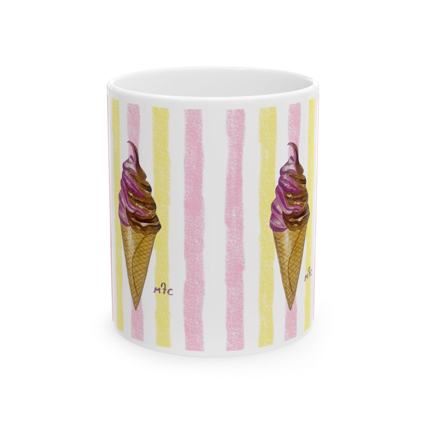 Whimsical Sweet Dreams Ice Cream Lovers Ceramic Coffee Mug - Perfect for Ice Cream Lovers, Gift for Christmas and Birthdays, Summer Vibes, Cute Kitchen Decor, Fun for Parties (11oz, 15oz)