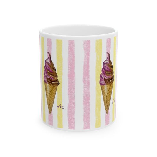 Whimsical Sweet Dreams Ice Cream Lovers Ceramic Coffee Mug - Perfect for Ice Cream Lovers, Gift for Christmas and Birthdays, Summer Vibes, Cute Kitchen Decor, Fun for Parties (11oz, 15oz)