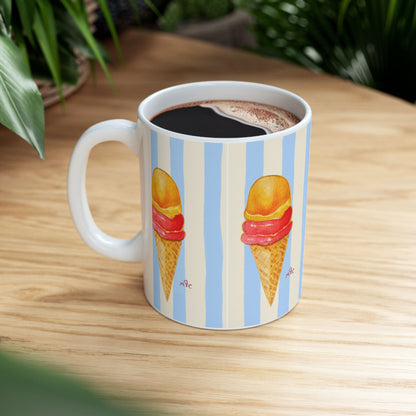 Daily Scoop Ice Cream Cone Ceramic Coffee Mug - Perfect for Ice Cream Lovers, Gift for Christmas and Birthdays, Summer Vibes, Cute Kitchen Decor, Fun for Parties (11oz, 15oz)