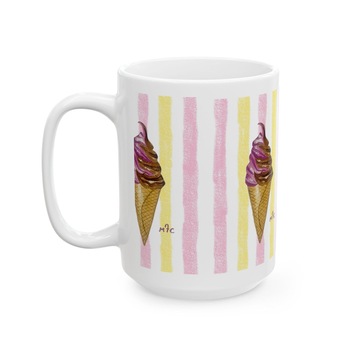 Whimsical Sweet Dreams Ice Cream Lovers Ceramic Coffee Mug - Perfect for Ice Cream Lovers, Gift for Christmas and Birthdays, Summer Vibes, Cute Kitchen Decor, Fun for Parties (11oz, 15oz)