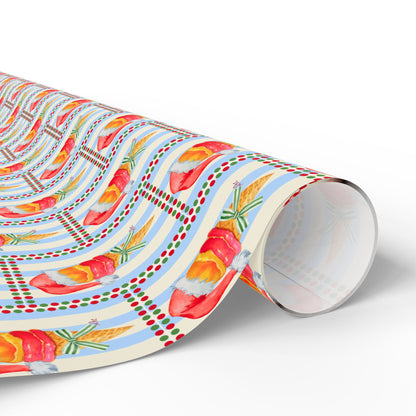 Santa's Ice Cream Cone Christmas Wrapping Paper