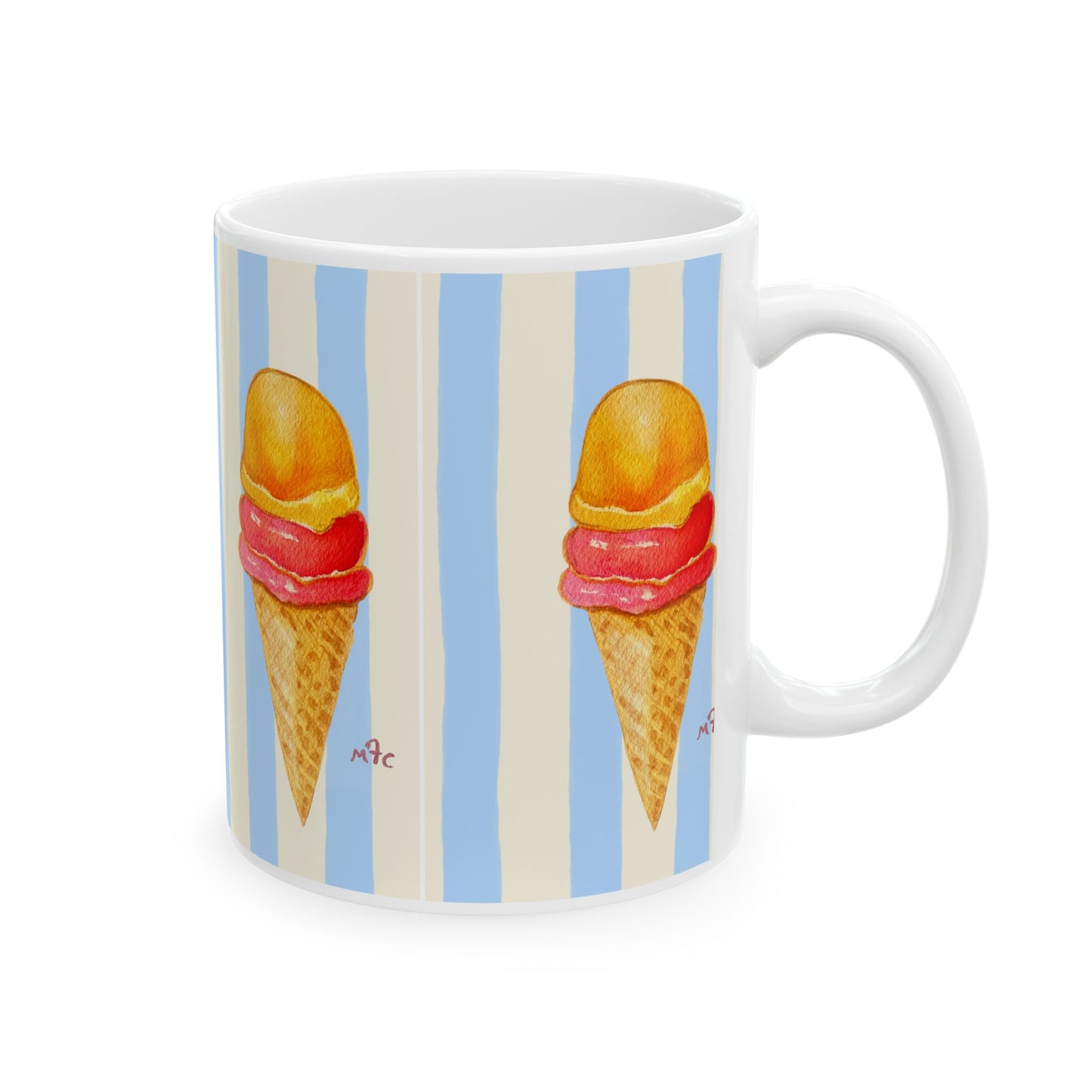 Daily Scoop Ice Cream Cone Ceramic Coffee Mug - Perfect for Ice Cream Lovers, Gift for Christmas and Birthdays, Summer Vibes, Cute Kitchen Decor, Fun for Parties (11oz, 15oz)