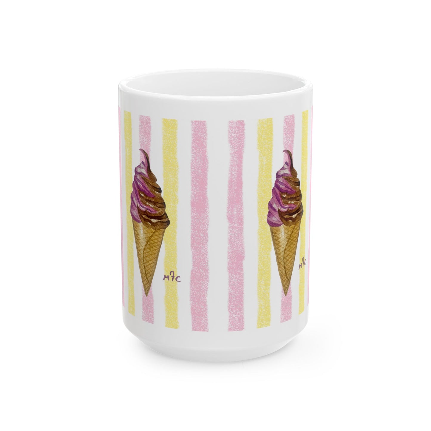 Whimsical Sweet Dreams Ice Cream Lovers Ceramic Coffee Mug - Perfect for Ice Cream Lovers, Gift for Christmas and Birthdays, Summer Vibes, Cute Kitchen Decor, Fun for Parties (11oz, 15oz)