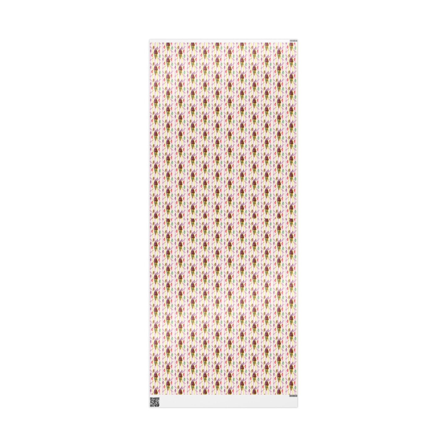 Vintage-Style Ice Cream Cone Christmas Wrapping Paper
