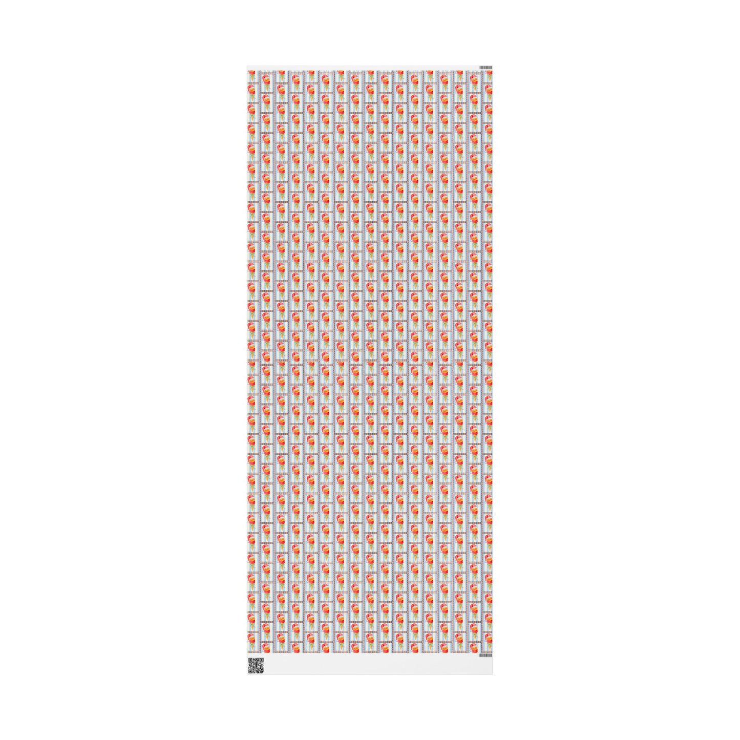 Santa's Ice Cream Cone Christmas Wrapping Paper