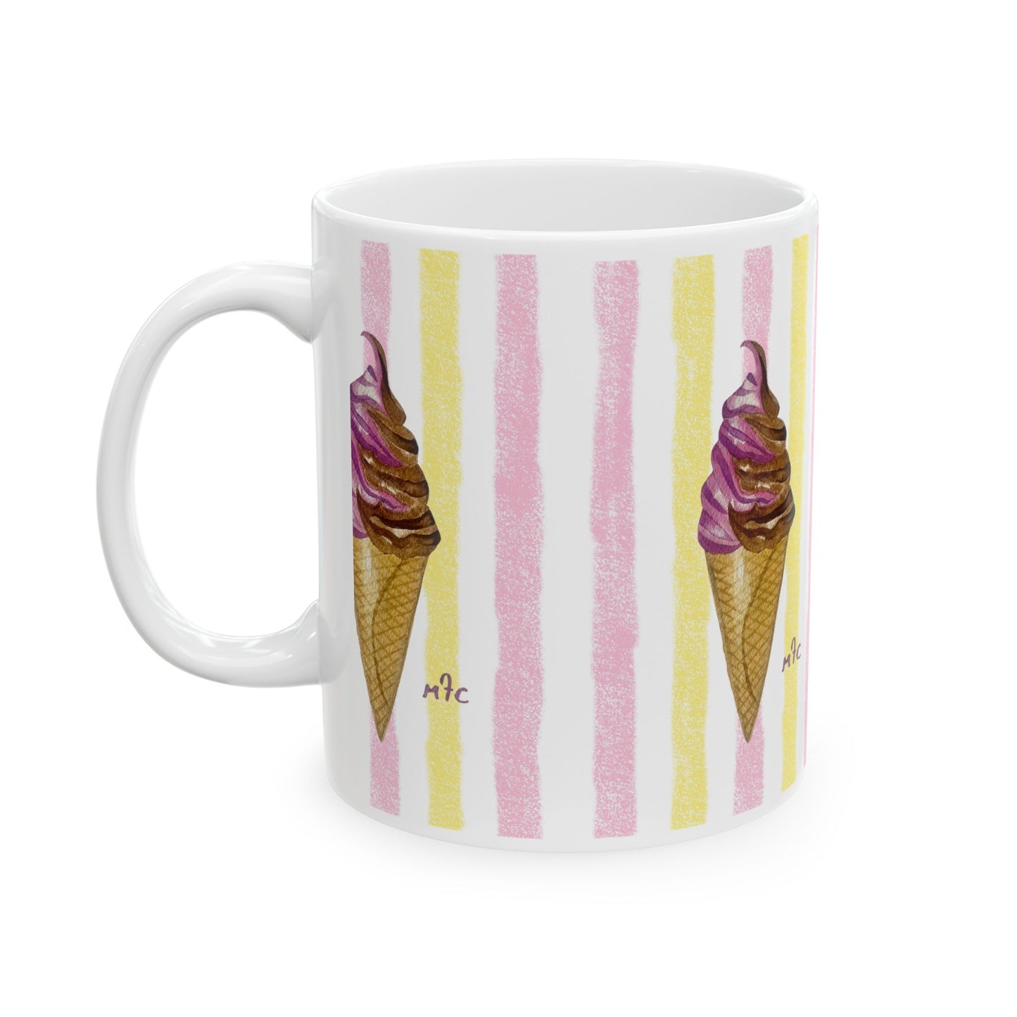 Whimsical Sweet Dreams Ice Cream Lovers Ceramic Coffee Mug - Perfect for Ice Cream Lovers, Gift for Christmas and Birthdays, Summer Vibes, Cute Kitchen Decor, Fun for Parties (11oz, 15oz)