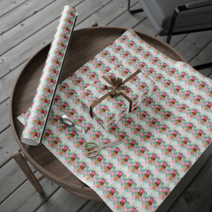Merry & Bright Whimsical Ice Cream Cone Christmas Wrapping Paper